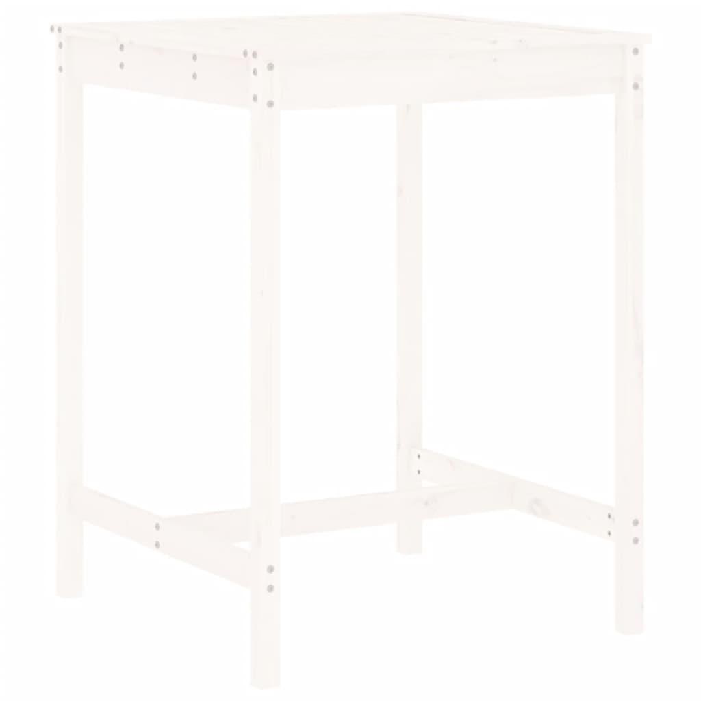 3 Piece Garden Bar Set White Solid Wood Pine