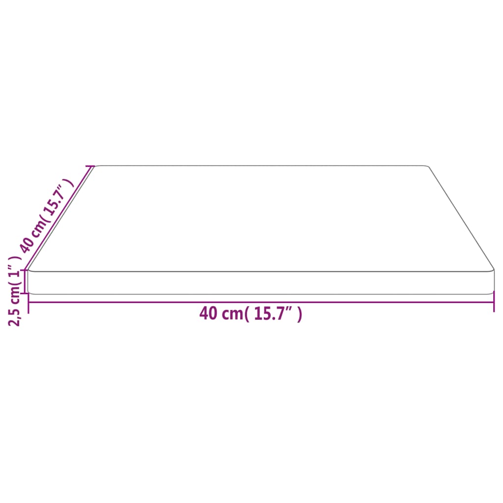 Table Top 40x40x2.5 cm Solid Wood Pine Square