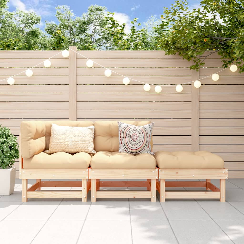 3 Piece Garden Lounge Set Solid Wood Pine