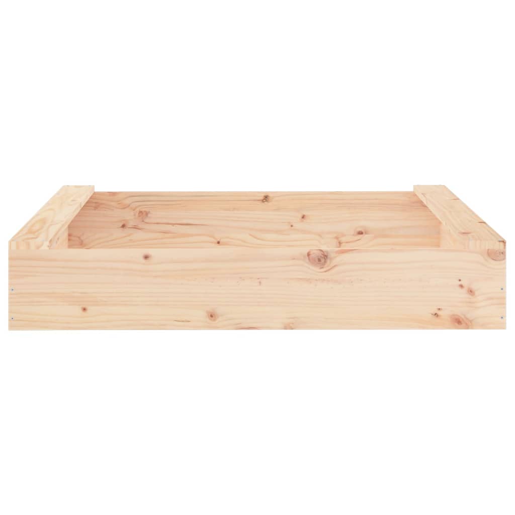 Sandbox with Seats Square Solid Wood Pine