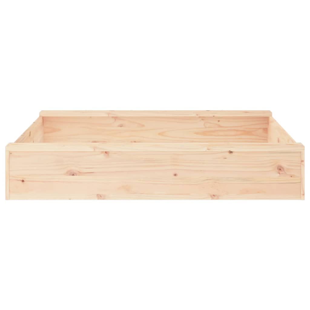 Sandbox with Seats Square Solid Wood Pine