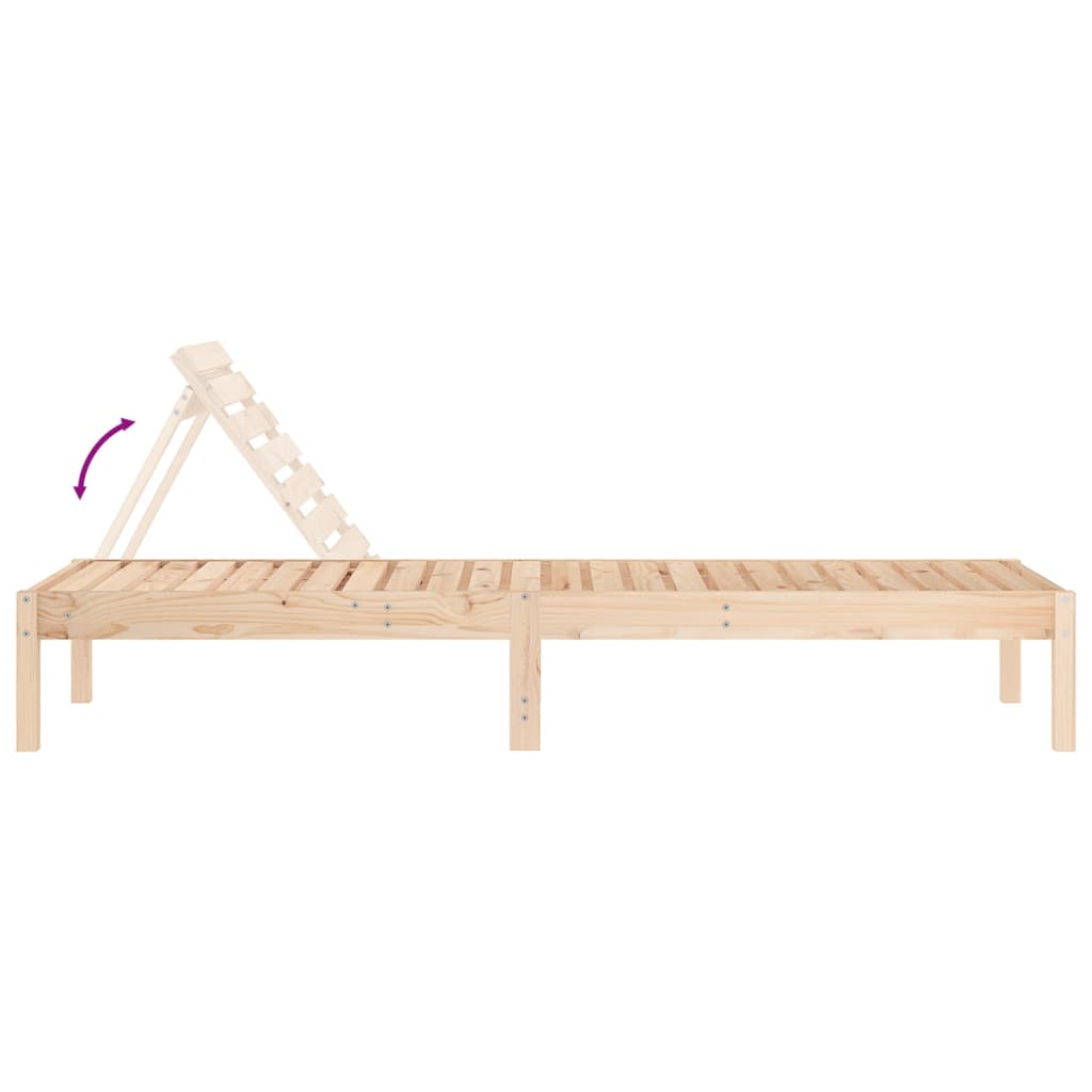 Sun Loungers 2 pcs 199.5x60x74 cm Solid Wood Pine