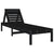 Sun Lounger Black 199.5x60x74 cm Solid Wood Pine