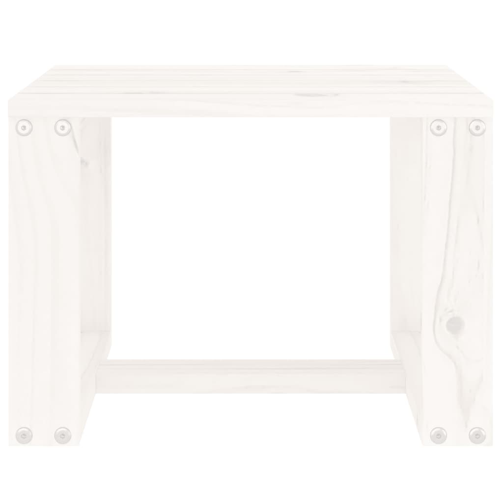 Garden Side Table White 40x38x28.5 cm Solid Wood Pine