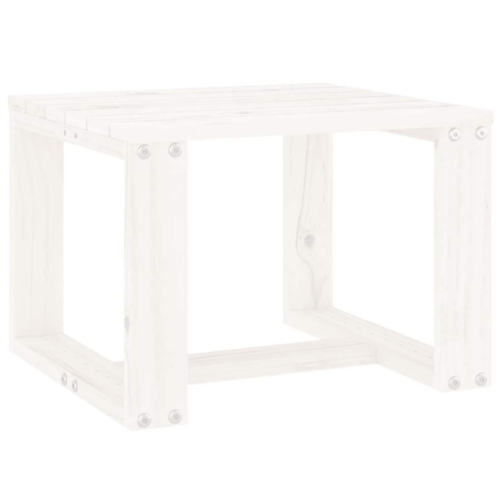 Garden Side Table White 40x38x28.5 cm Solid Wood Pine