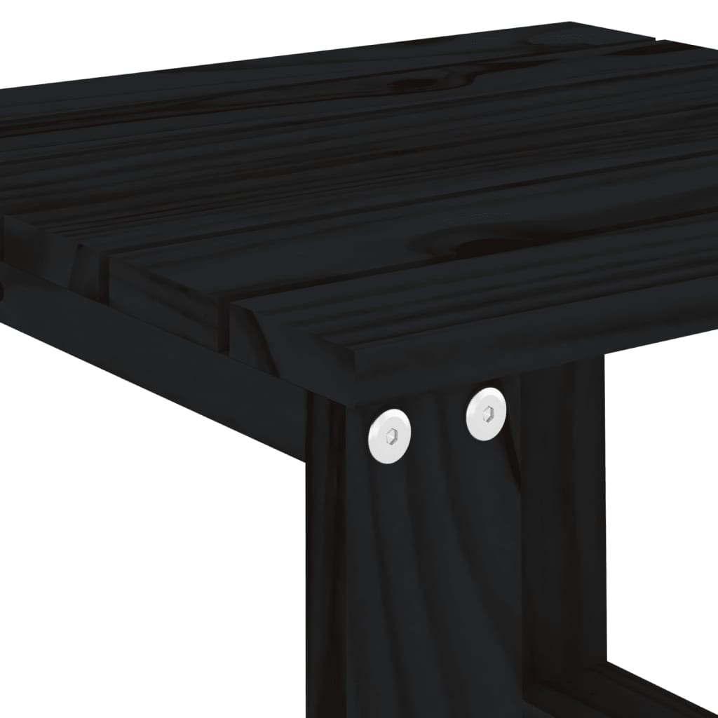 Garden Side Table Black 40x38x28.5 cm Solid Wood Pine