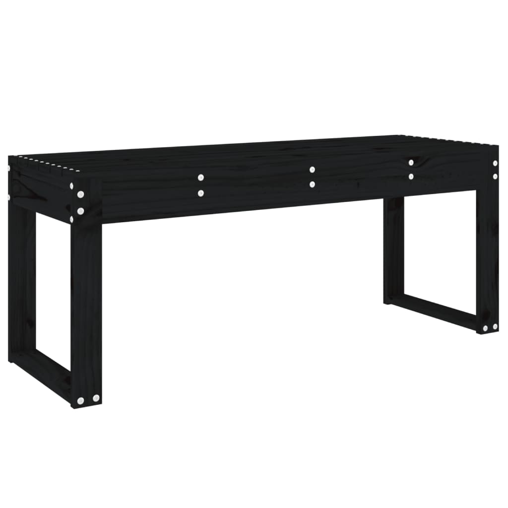 Garden Bench Black 110x38x45 cm Solid Wood Pine