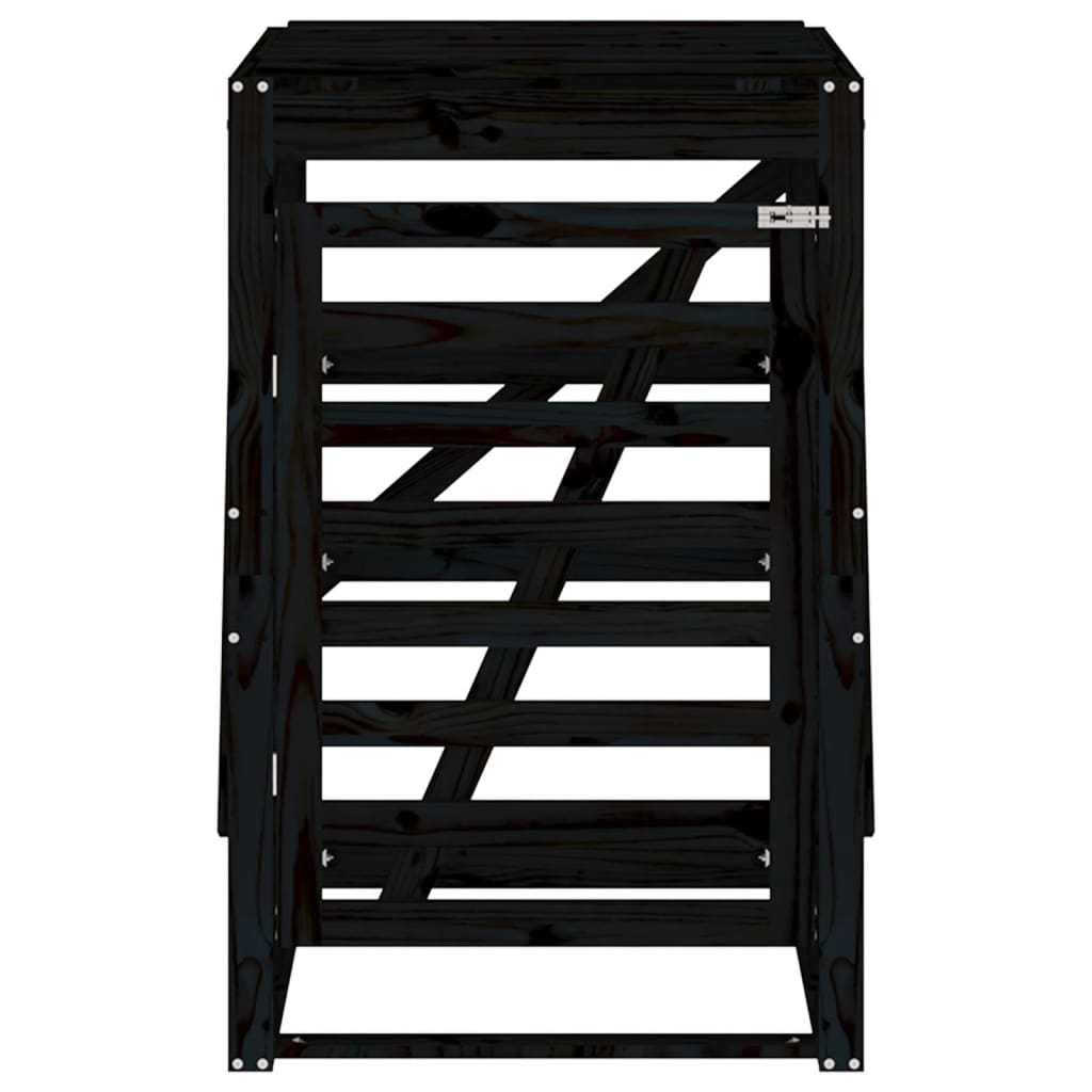 Wheelie Bin Storage Black 84x90x128.5 cm Solid Wood Pine