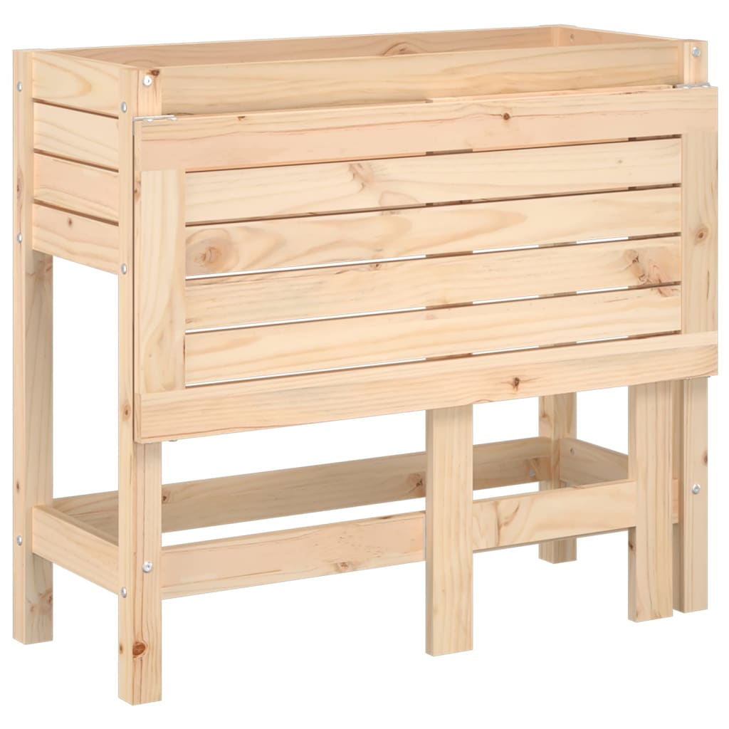 Garden Planter with Folding Tabletop Solid Wood Pine