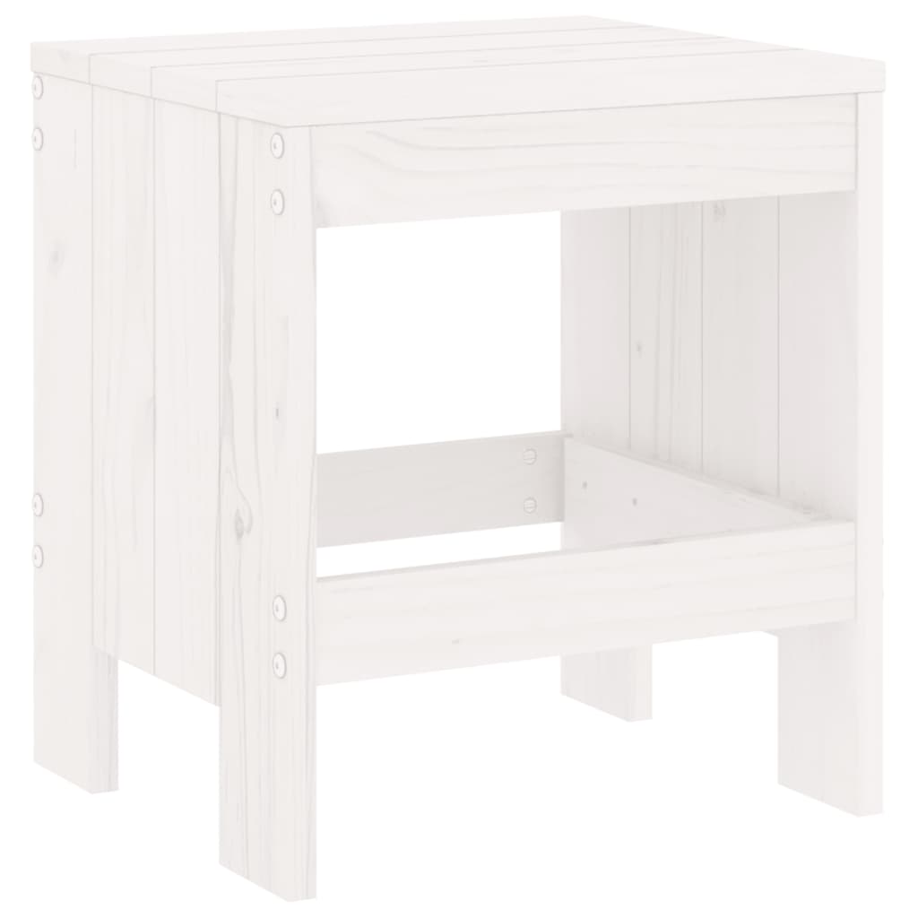 Garden Stools 2 pcs White 40x36x45 cm Solid Wood Pine