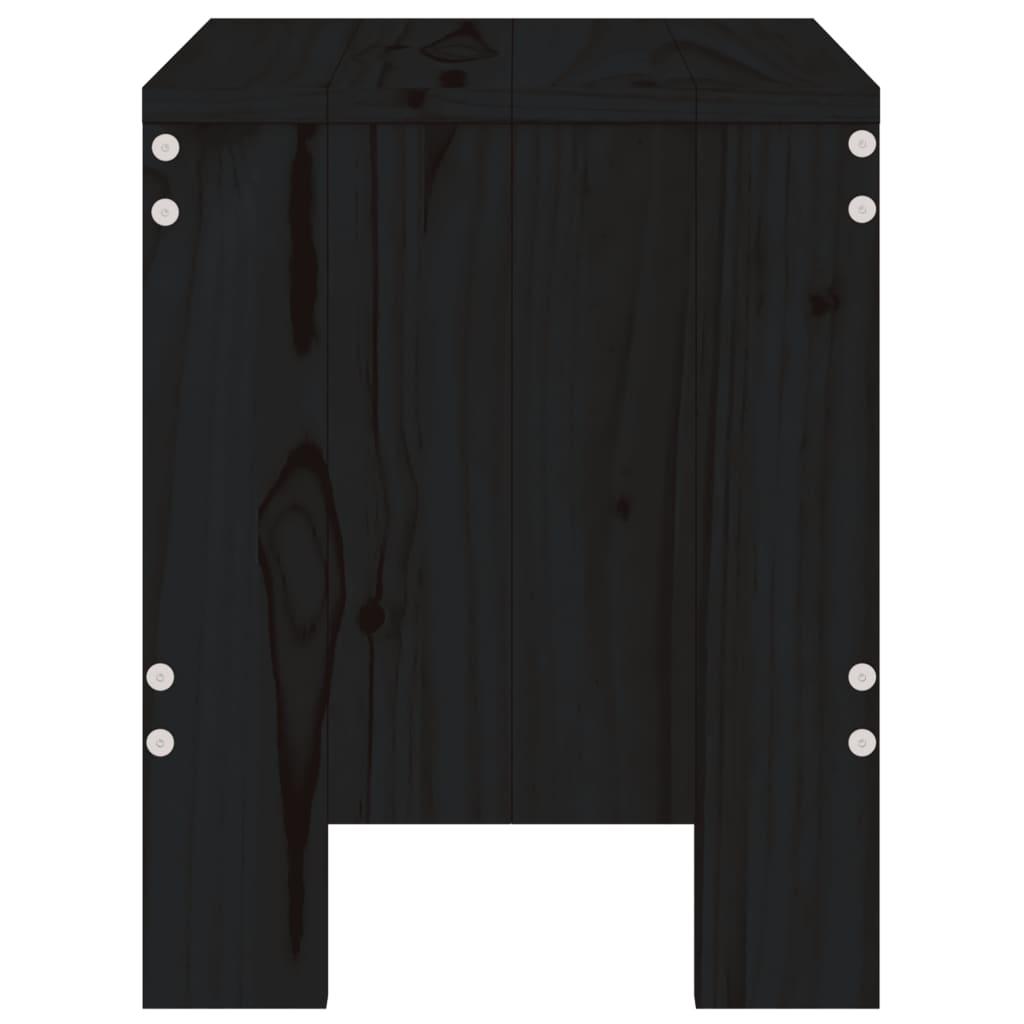 Garden Stools 2 pcs Black 40x36x45 cm Solid Wood Pine