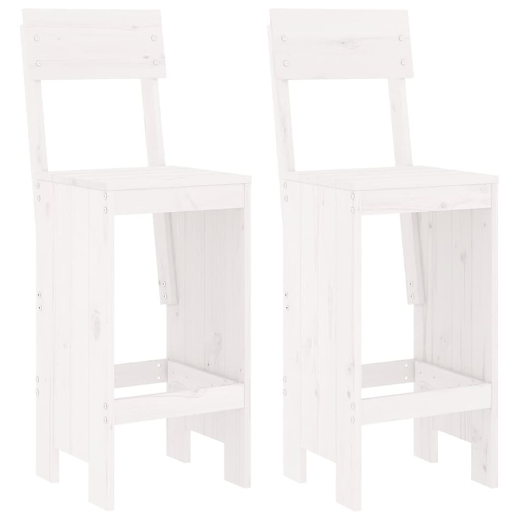 Bar Stools 2 pcs White 40x48.5x115.5 cm Solid Wood Pine