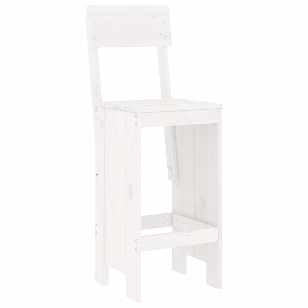 Bar Stools 2 pcs White 40x48.5x115.5 cm Solid Wood Pine