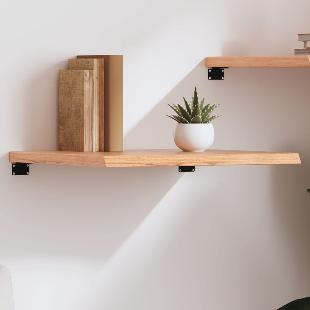 Wall Shelf Light Brown 60x50x(2-4) cm Treated Solid Wood Oak