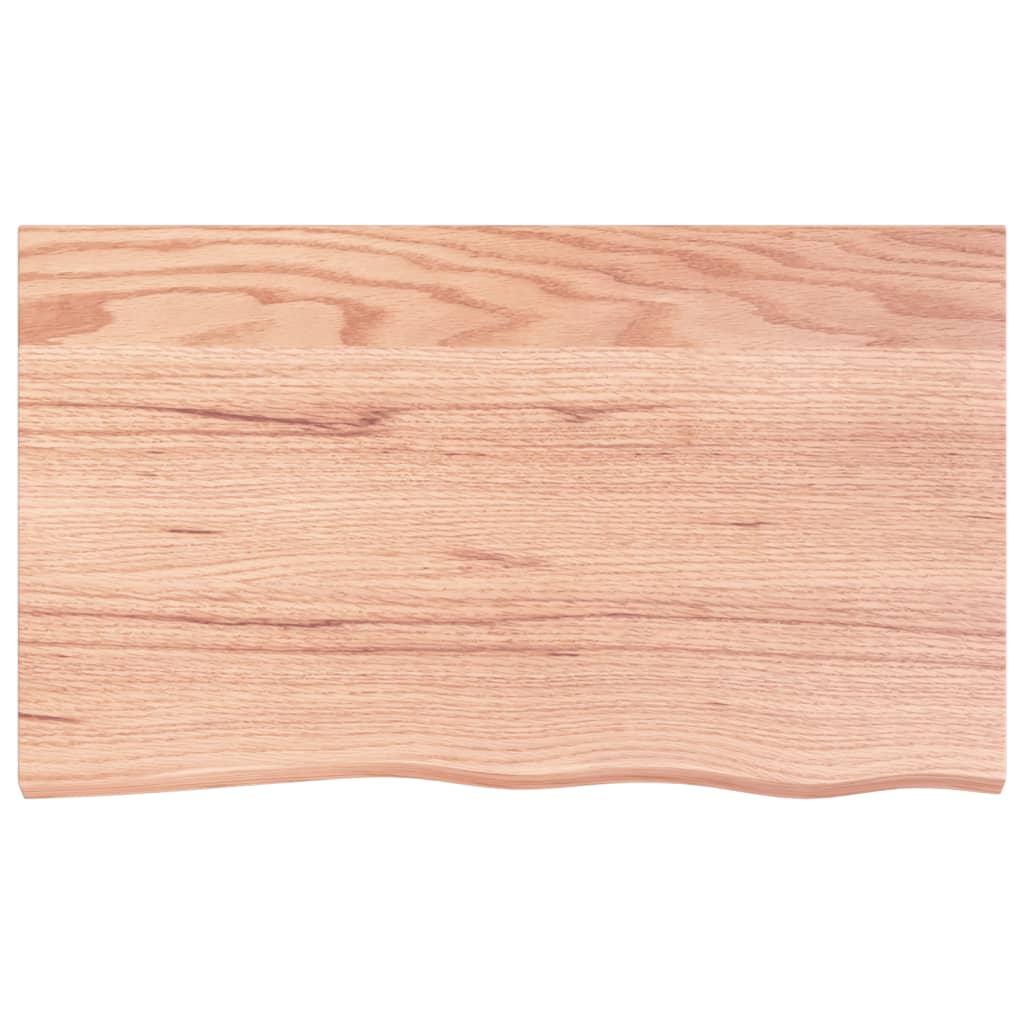 Wall Shelf Light Brown 100x60x(2-4) cm Treated Solid Wood Oak
