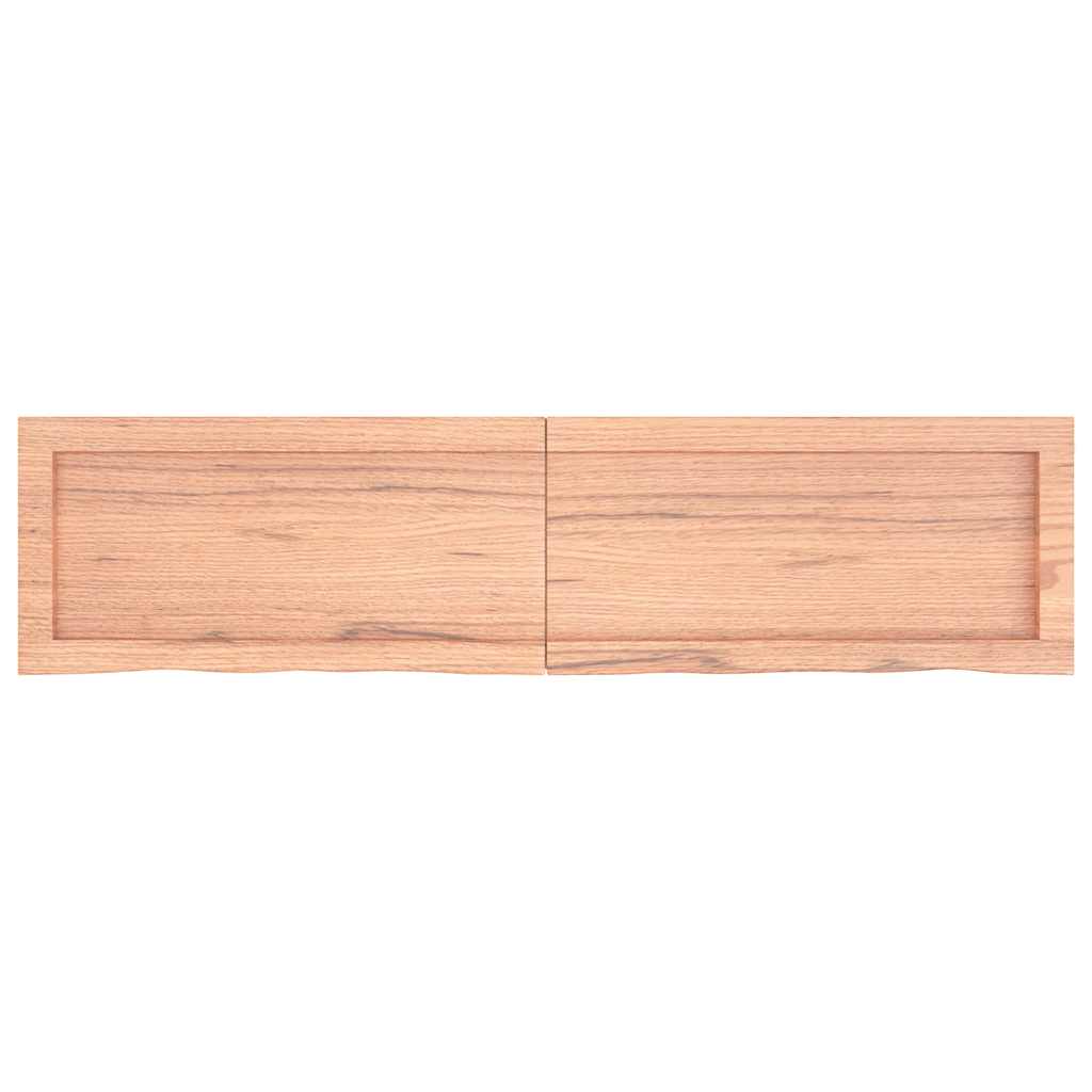 Wall Shelf Light Brown 120x30x(2-4) cm Treated Solid Wood Oak