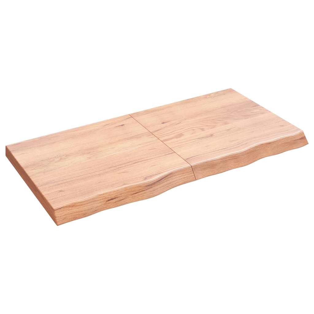 Wall Shelf Light Brown 120x60x(2-6) cm Treated Solid Wood Oak