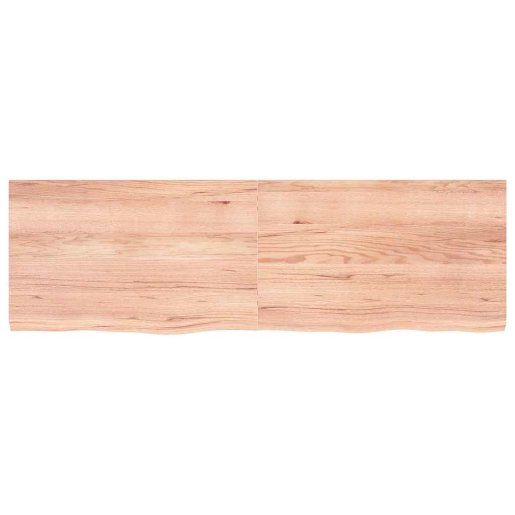 Wall Shelf Light Brown 160x50x(2-4) cm Treated Solid Wood Oak