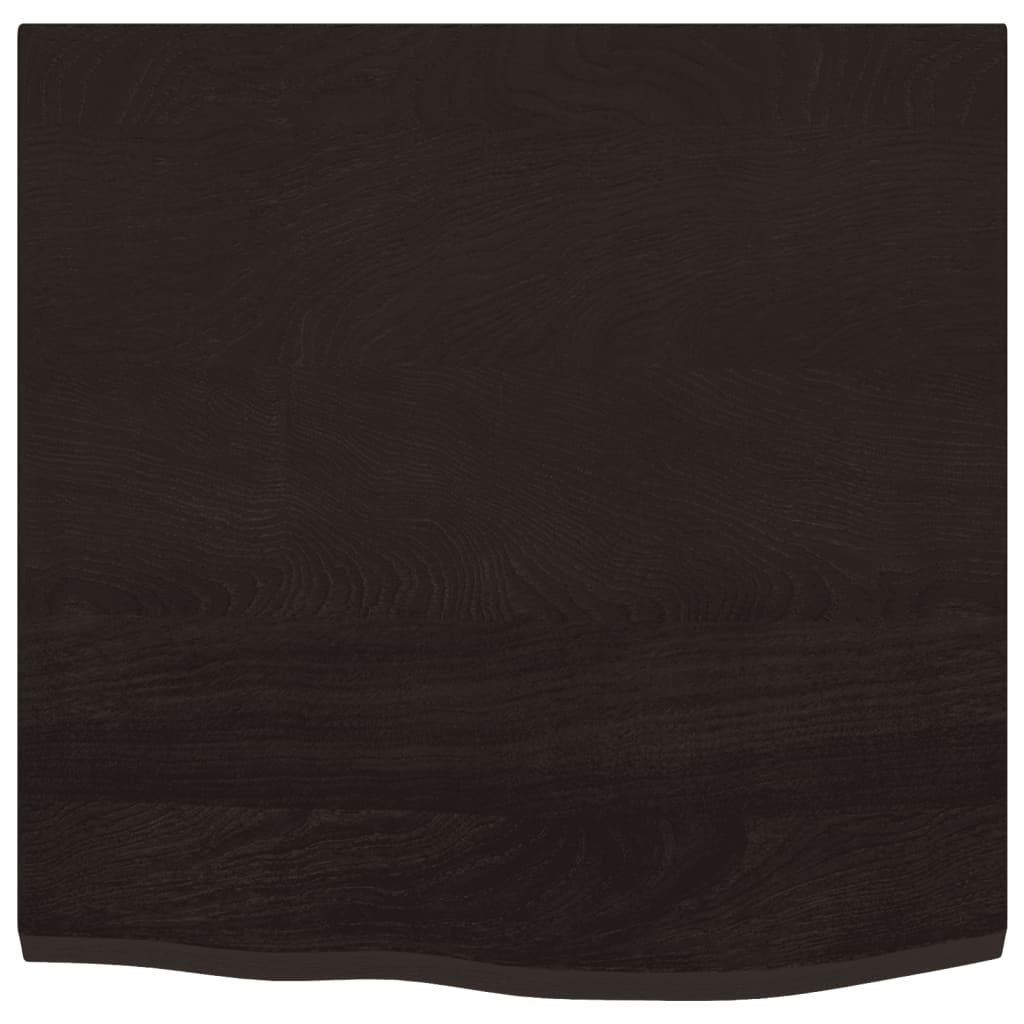 Wall Shelf Dark Brown 60x60x2 cm Treated Solid Wood Oak