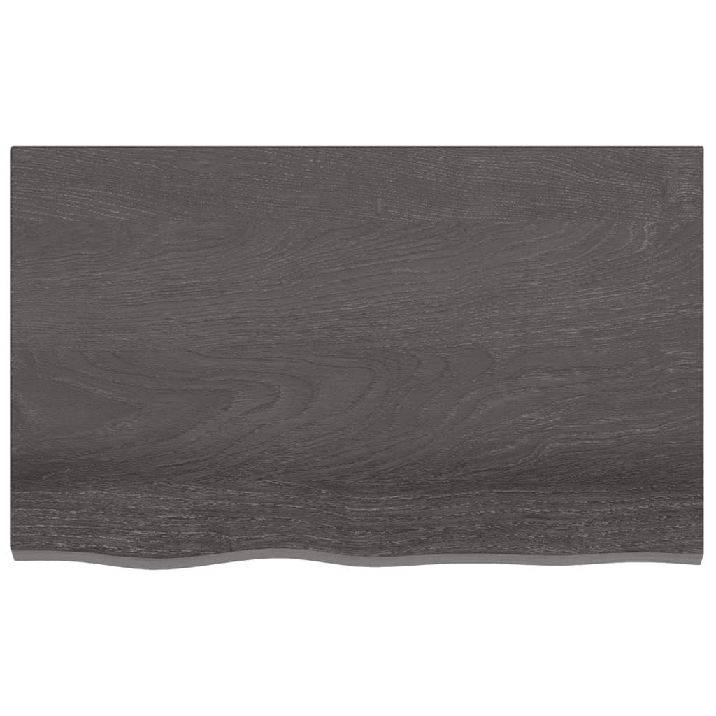 Wall Shelf Dark Brown 80x50x(2-4) cm Treated Solid Wood Oak