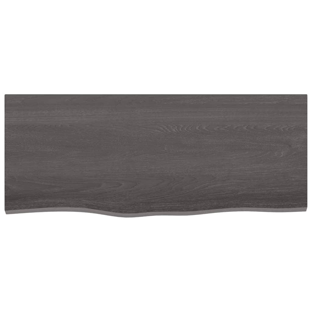 Wall Shelf Dark Brown 100x40x2 cm Treated Solid Wood Oak