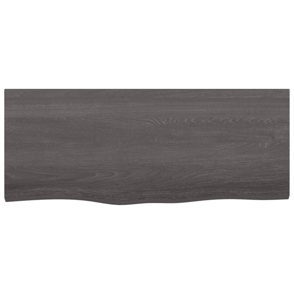 Wall Shelf Dark Brown 100x40x(2-6) cm Treated Solid Wood Oak