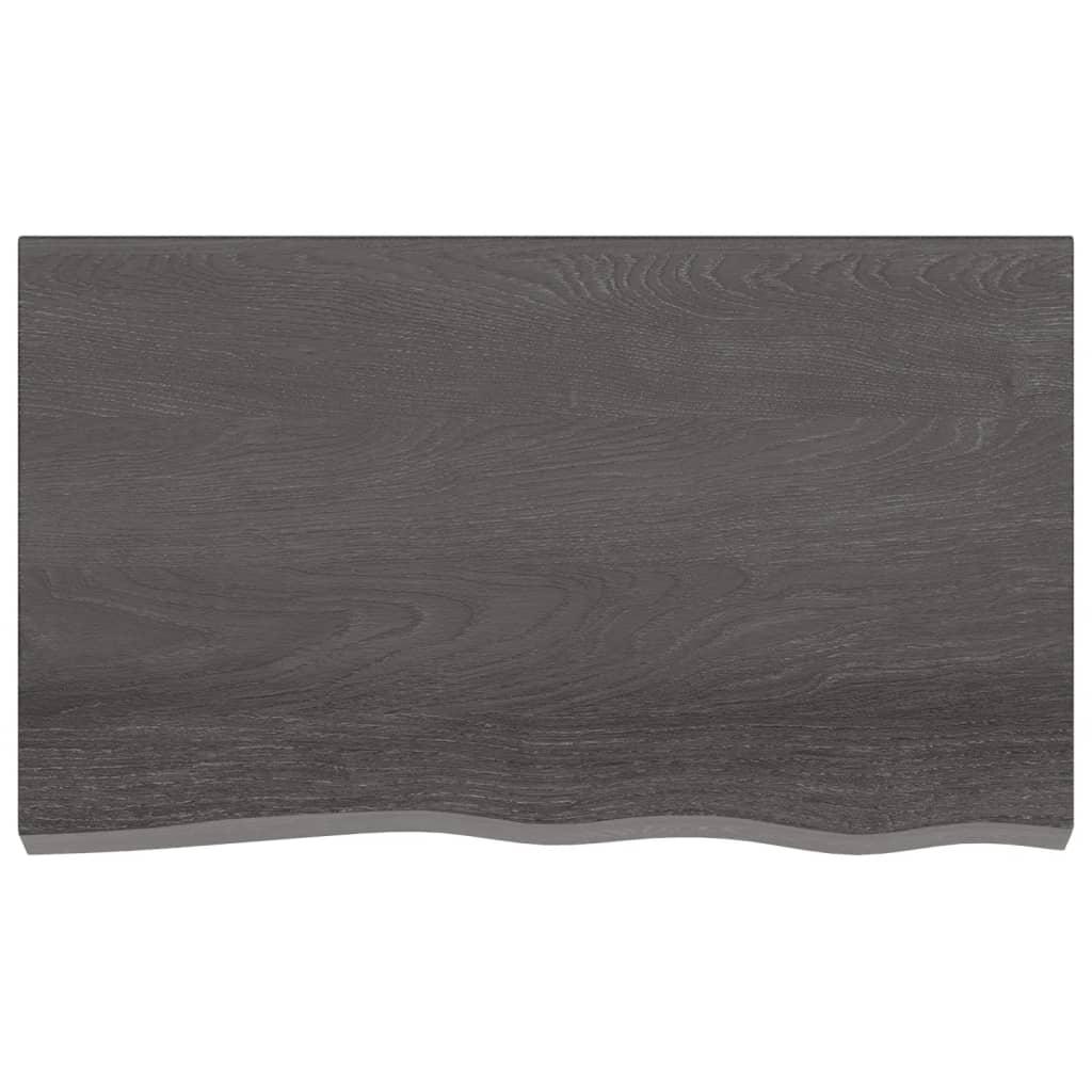 Wall Shelf Dark Brown 100x60x(2-6) cm Treated Solid Wood Oak