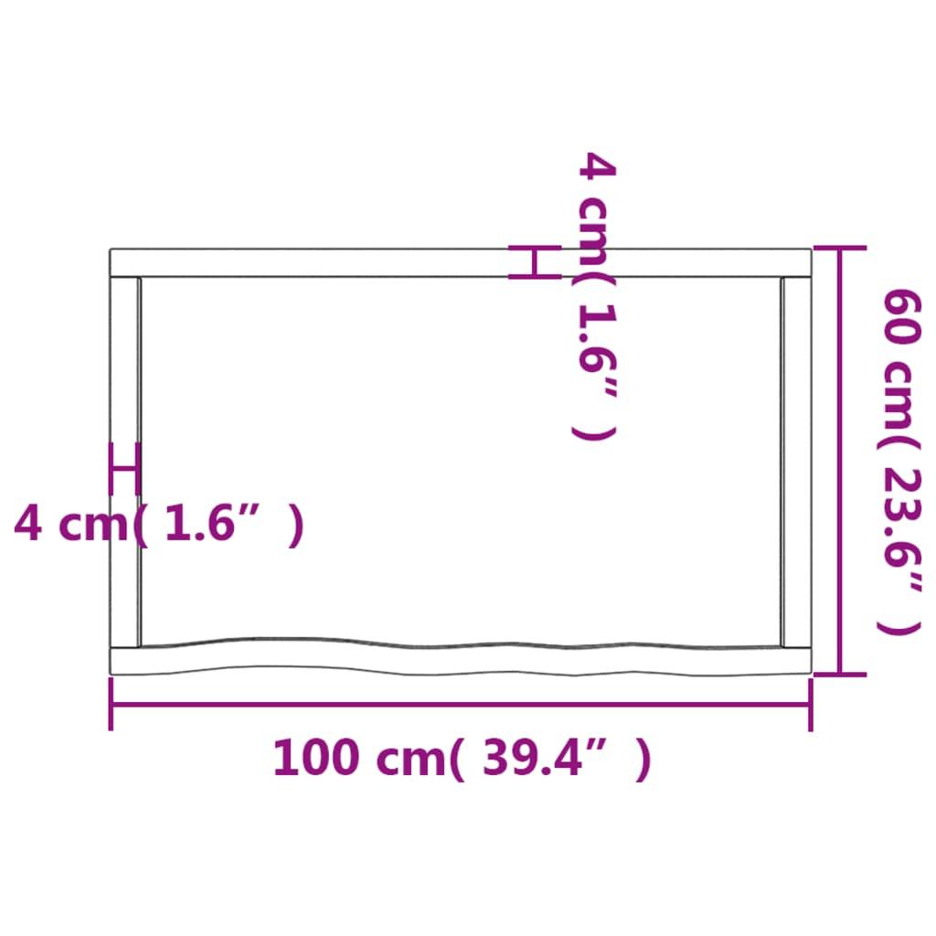 Wall Shelf Dark Brown 100x60x(2-6) cm Treated Solid Wood Oak