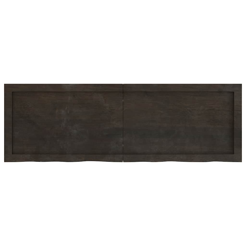 Wall Shelf Dark Brown 120x40x(2-4) cm Treated Solid Wood Oak