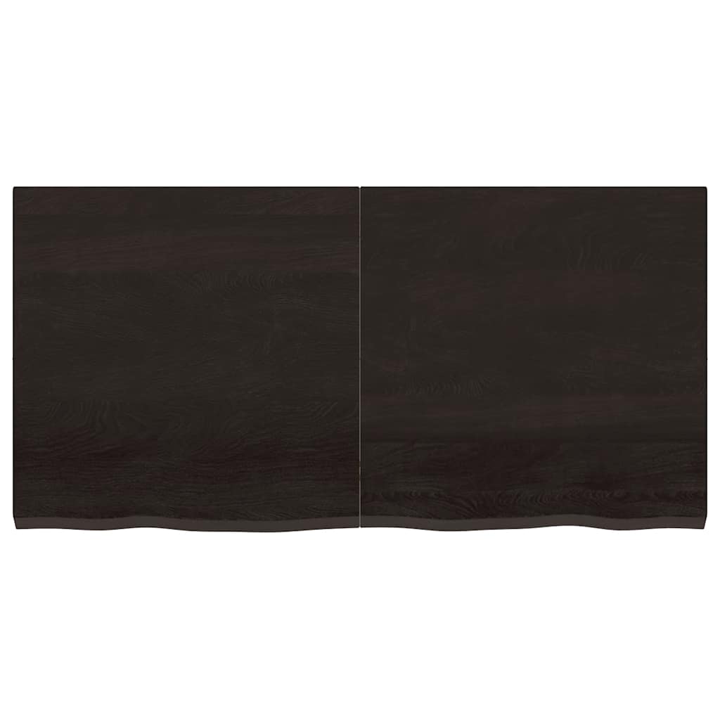 Wall Shelf Dark Brown 120x60x(2-4) cm Treated Solid Wood Oak
