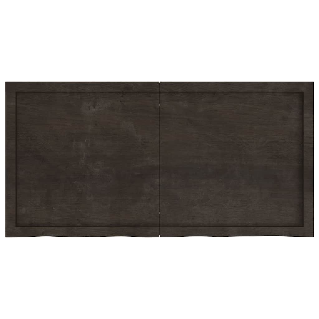 Wall Shelf Dark Brown 120x60x(2-4) cm Treated Solid Wood Oak