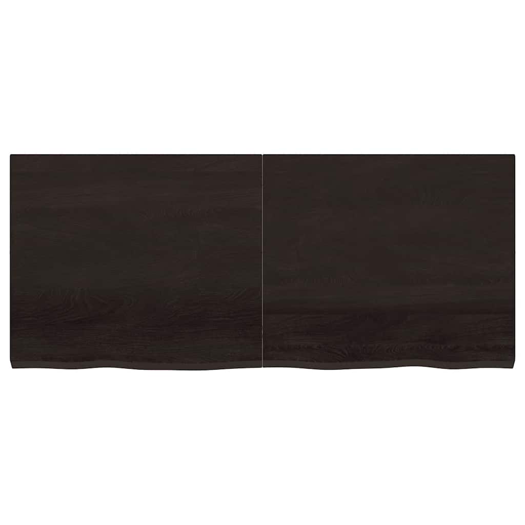 Wall Shelf Dark Brown 140x60x(2-4) cm Treated Solid Wood Oak