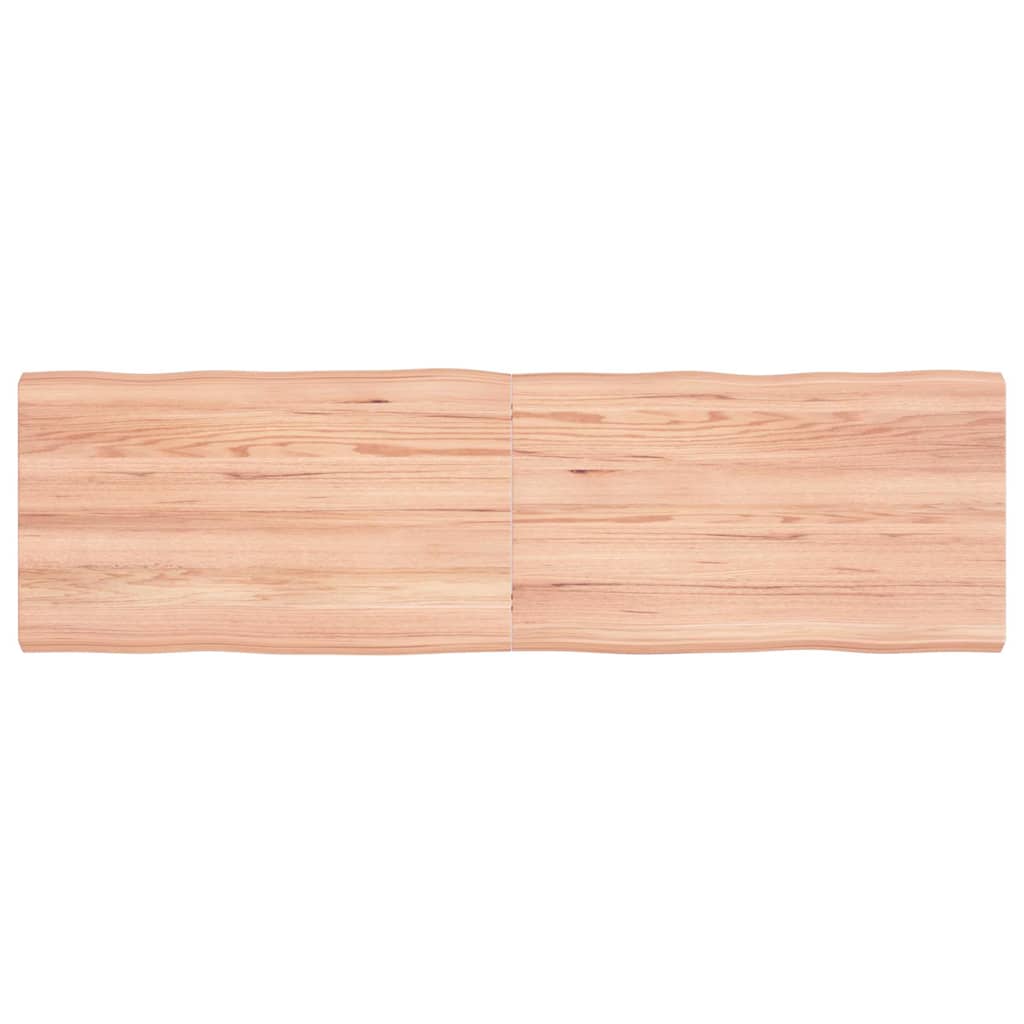 Table Top Light Brown 140x40x(2-4)cm Treated Solid Wood Live Edge