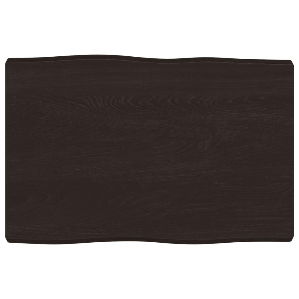 Table Top Dark Brown 60x40x(2-4) cm Treated Solid Wood Live Edge
