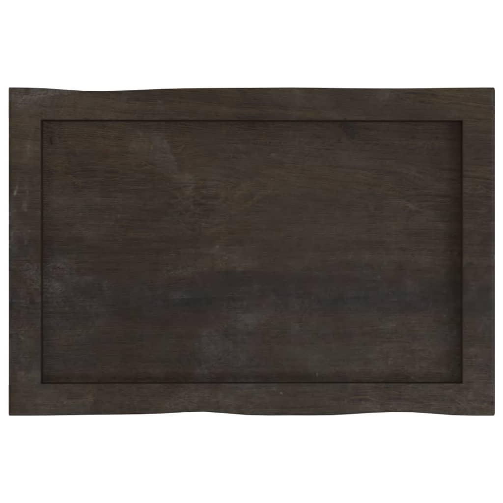 Table Top Dark Brown 60x40x(2-4) cm Treated Solid Wood Live Edge