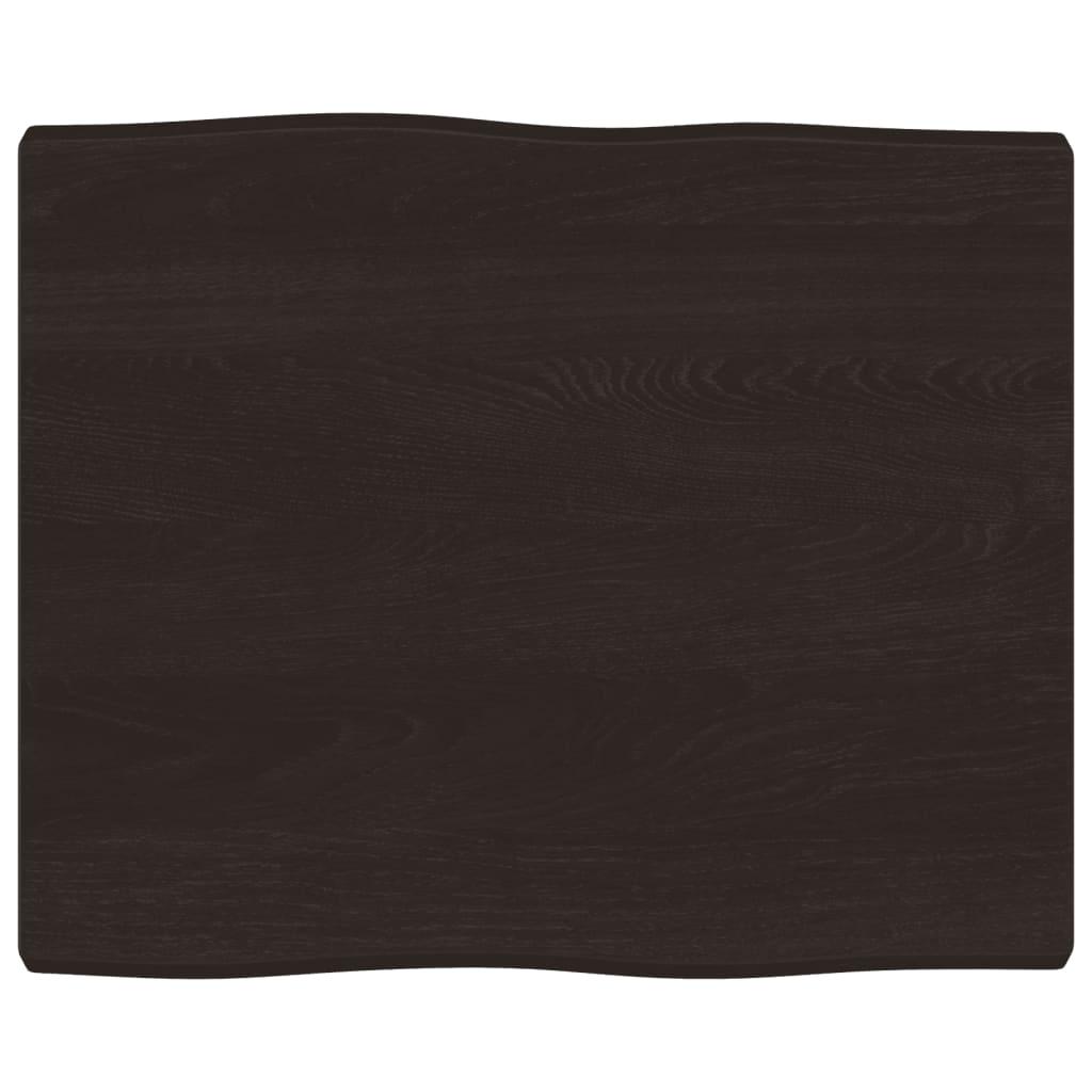 Table Top Dark Brown 60x50x(2-4) cm Treated Solid Wood Live Edge