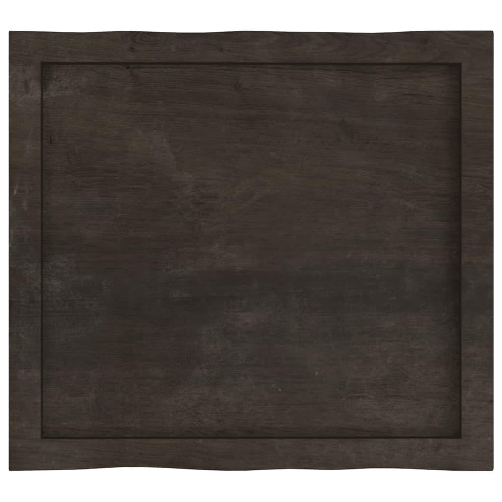Table Top Dark Brown 60x50x(2-4) cm Treated Solid Wood Live Edge