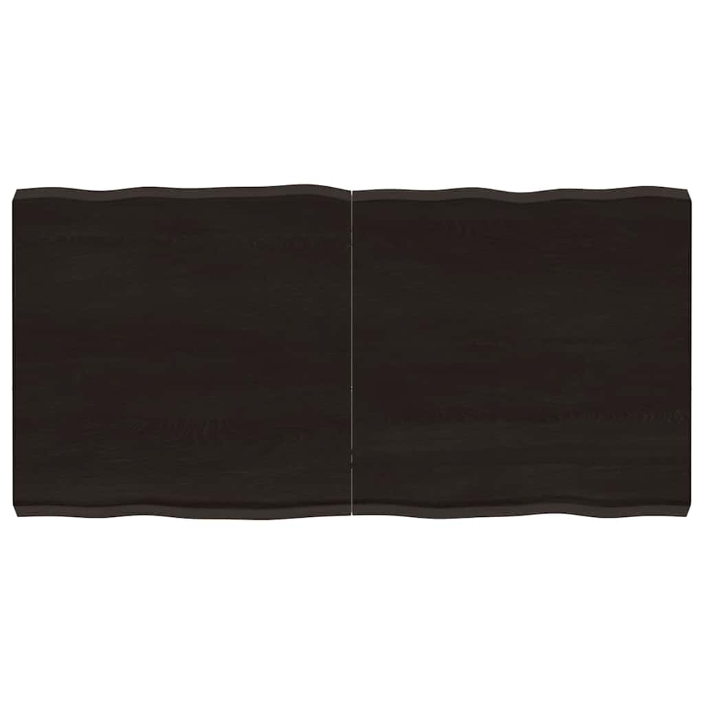 Table Top Dark Brown 120x60x(2-6) cm Treated Solid Wood Live Edge