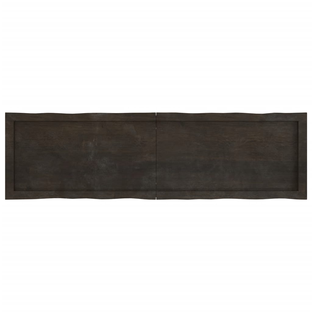 Table Top Dark Brown 140x40x(2-4) cm Treated Solid Wood Live Edge