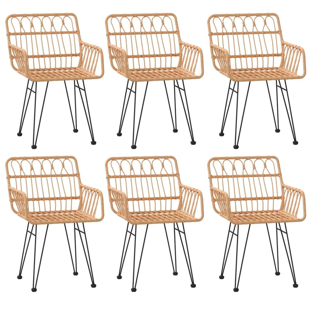 7 Piece Garden Dining Set Poly Rattan