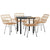 5 Piece Garden Dining Set Poly Rattan