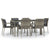 7 Piece Garden Dining Set with Cushions Grey Poly Rattan