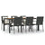 7 Piece Garden Dining Set with Cushions Black Poly Rattan