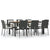 9 Piece Garden Dining Set with Cushions Black Poly Rattan
