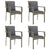 5 Piece Garden Dining Set with Cushions Grey Poly Rattan