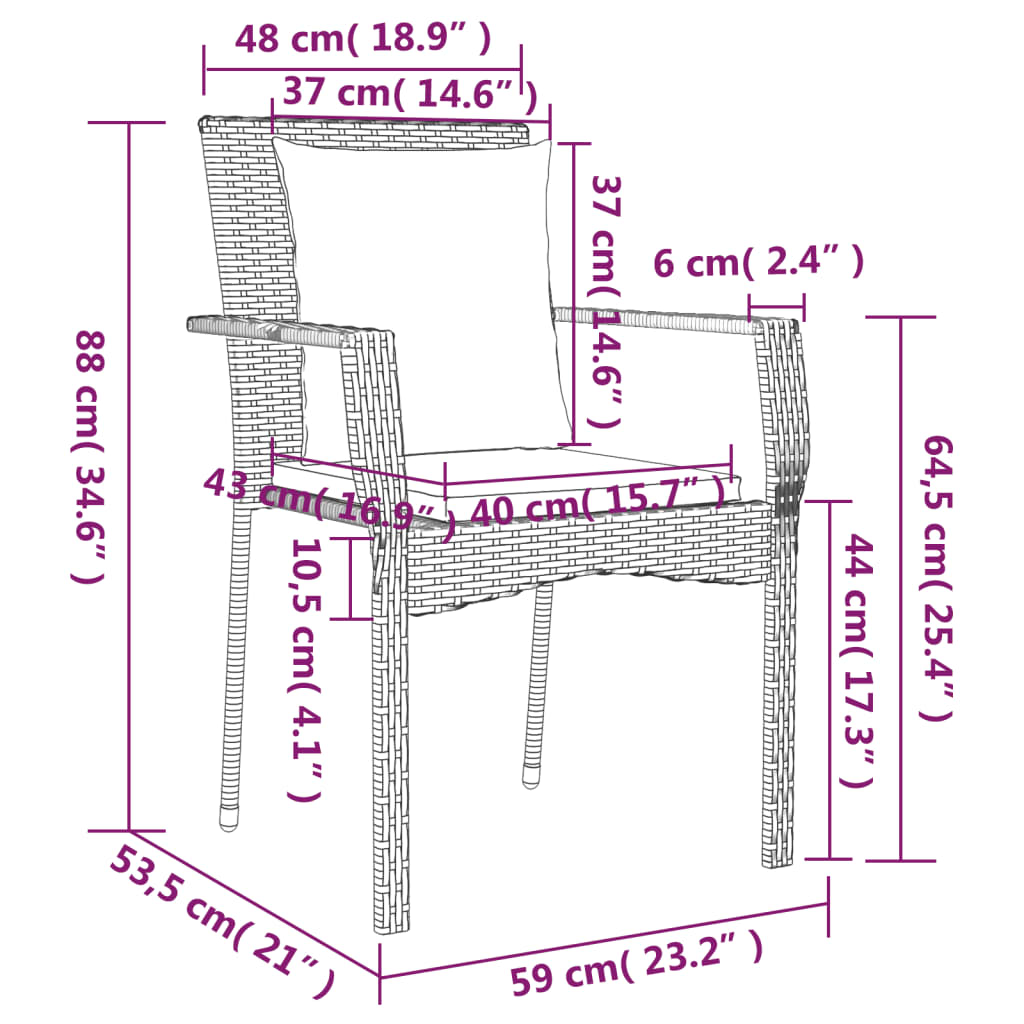 5 Piece Garden Dining Set with Cushions Grey Poly Rattan