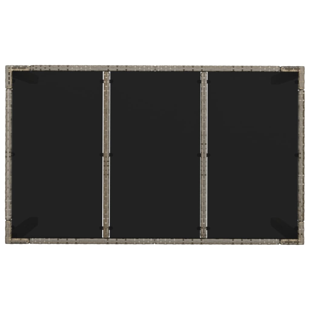 5 Piece Garden Dining Set with Cushions Grey Poly Rattan