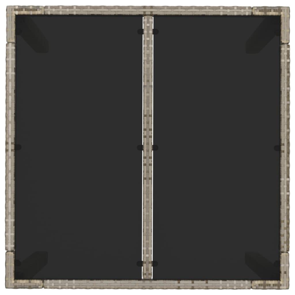 5 Piece Garden Dining Set with Cushions Grey Poly Rattan