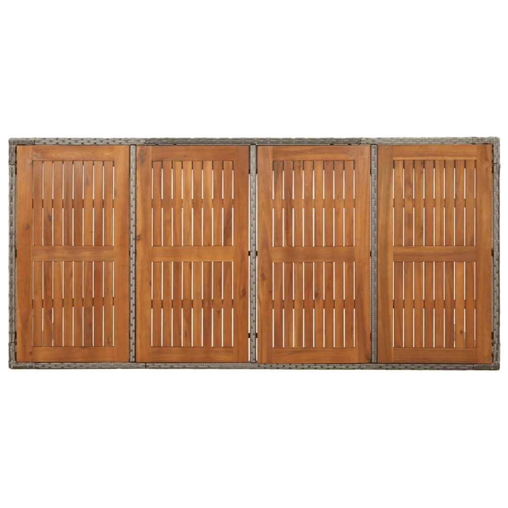 9 Piece Garden Dining Set with Cushions Grey Poly Rattan