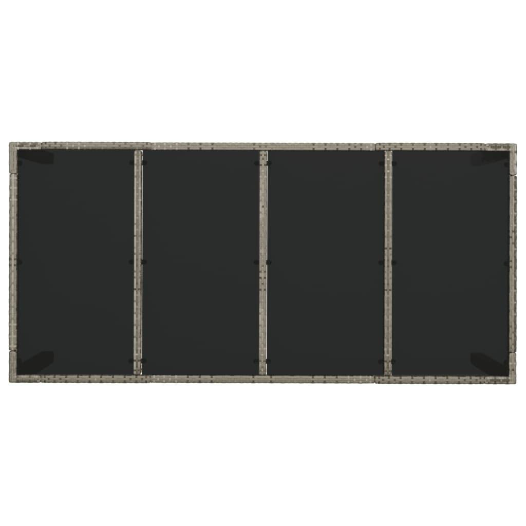 9 Piece Garden Dining Set with Cushions Grey Poly Rattan